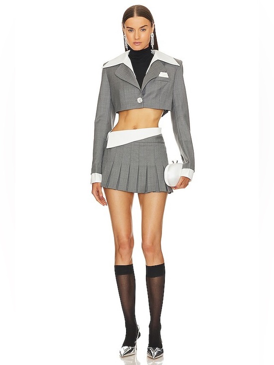 Nana Jacqueline Dresses & Skirts - Nana Jacqueline - Charlotten & Harper Gray and White Pleated Skort Set